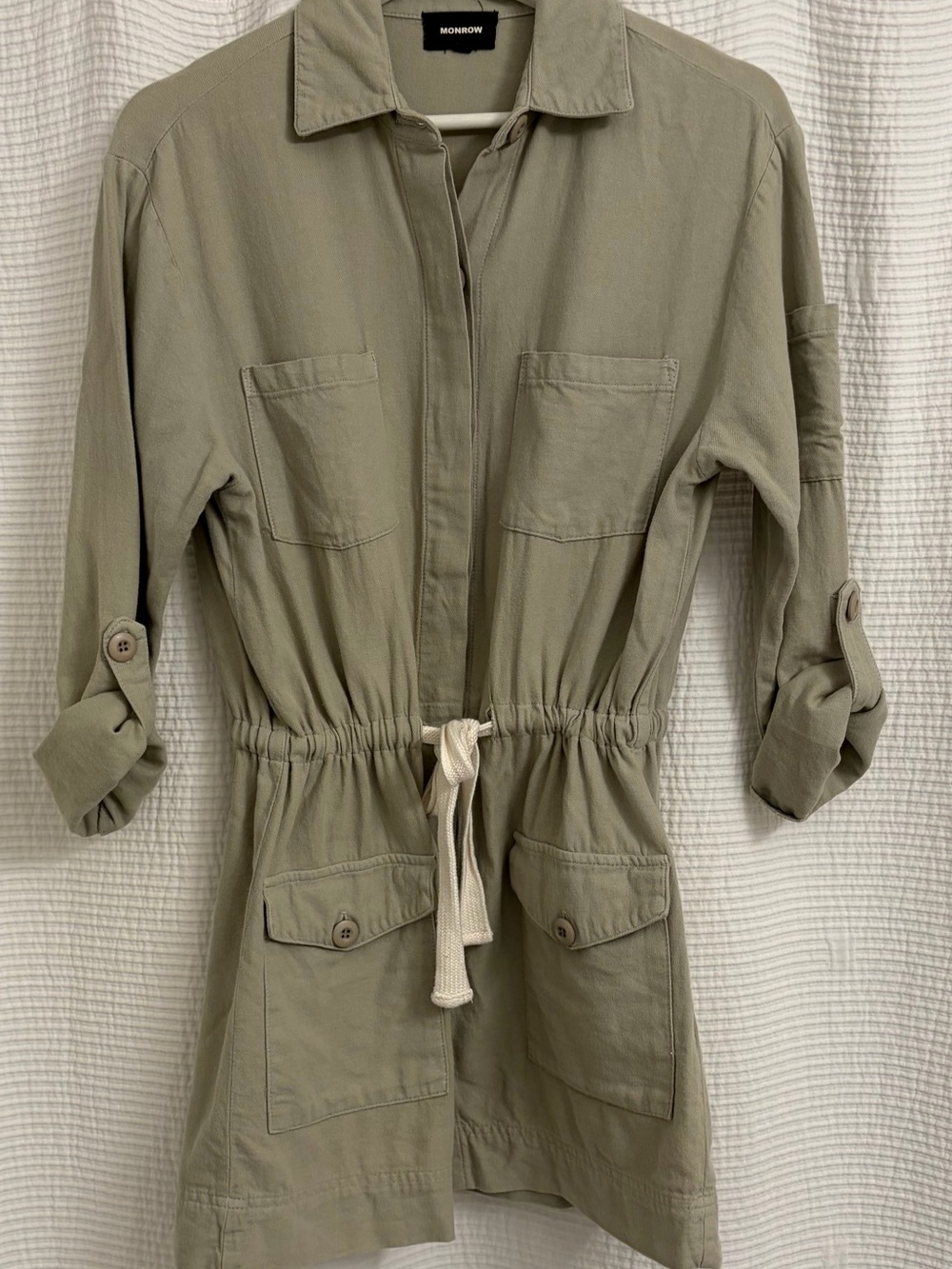Monrow Olive Green Utility Dress
